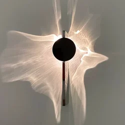 Modern minimalist stainless steel rotating wall lamp for living room background wall staircase bedroom bedside lighting fixture