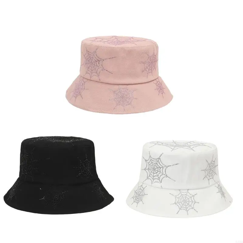 

Fashionable Rhinestones Embellished Cap Wide Bill Defended Breathable For Women Outdoor 6XDA