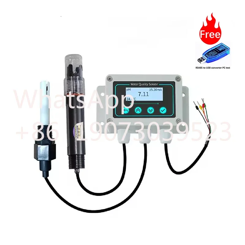 CE RS485 MULTI PARAMETER WATER EC PH PROBE 3 IN 1  SENSOR  WATER QUALITY ANALYSIS ELECTRODE FOR WATER TREATMENT