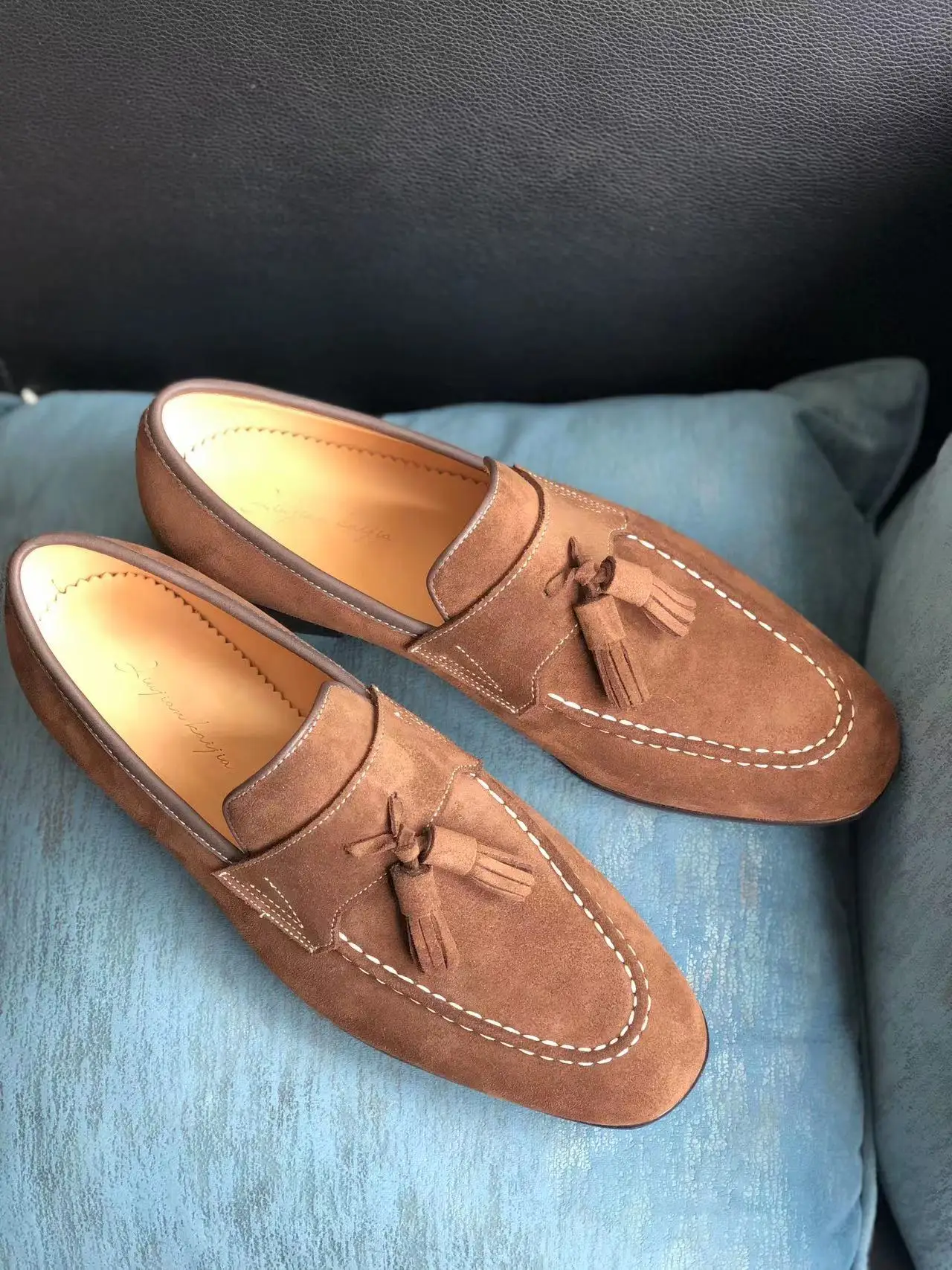 Cie ML10 Tassel Loafer Chestnut Suede Men Casual Leather Outsole Breathable Shoe Blake Stitched Custom Color & Size