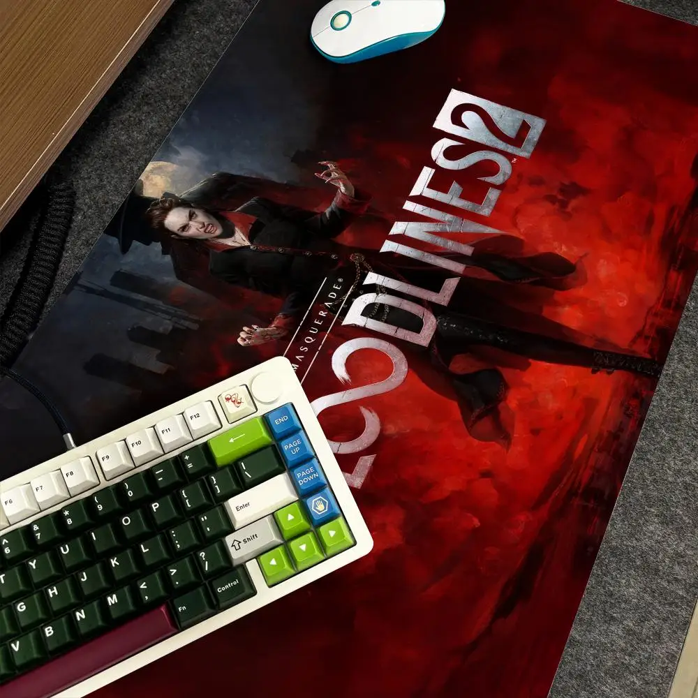 

V-Vampire The Masquerade 2 Mouse Pad Xxl Computer Large Size Non-slip Gamer Keyboard 90x40cm Art Design HD Deskmat