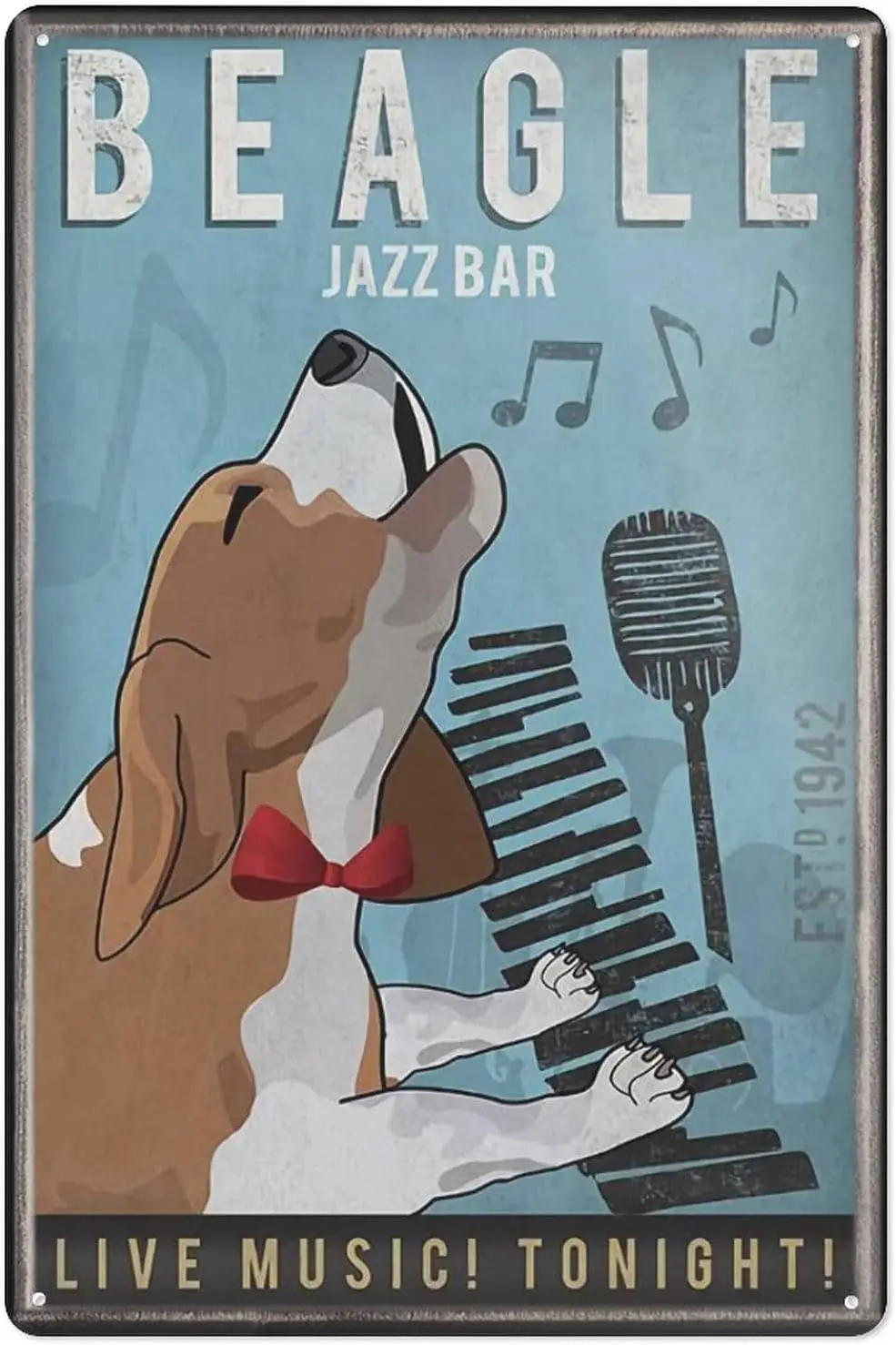 Vintage Metal Signs Beagle Dog Poster Vintage Metal Tin Signs Funny Beagle Dog Poster for Home Decoration (Dog Sign C, 8x12 inch