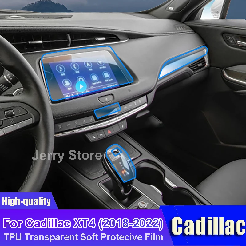 

For Cadillac XT4 (2018-2022) Car Interior Center Console Transparent TPU Protective Film Anti-scratch Repair Car Stickers