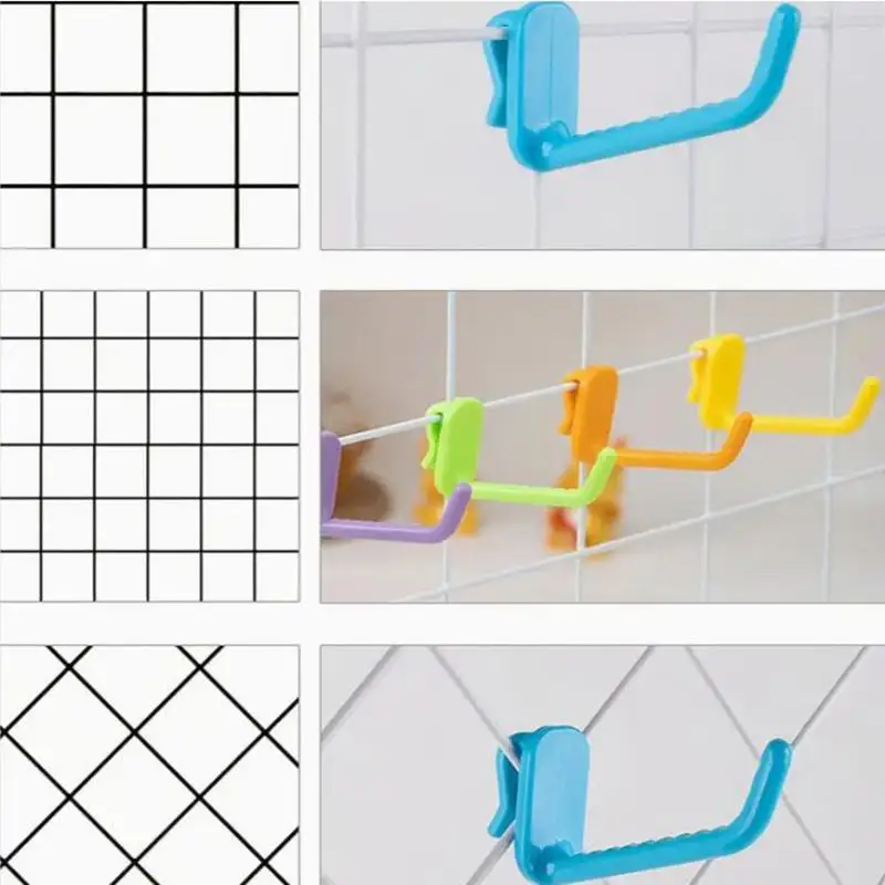 شبكة معدنية لوحة هوك البلاستيك متعددة الأغراض سوبر ماركت عرض الأرفف تخزين هوك الحائط مفاتيح الشماعات منظمة المنزل