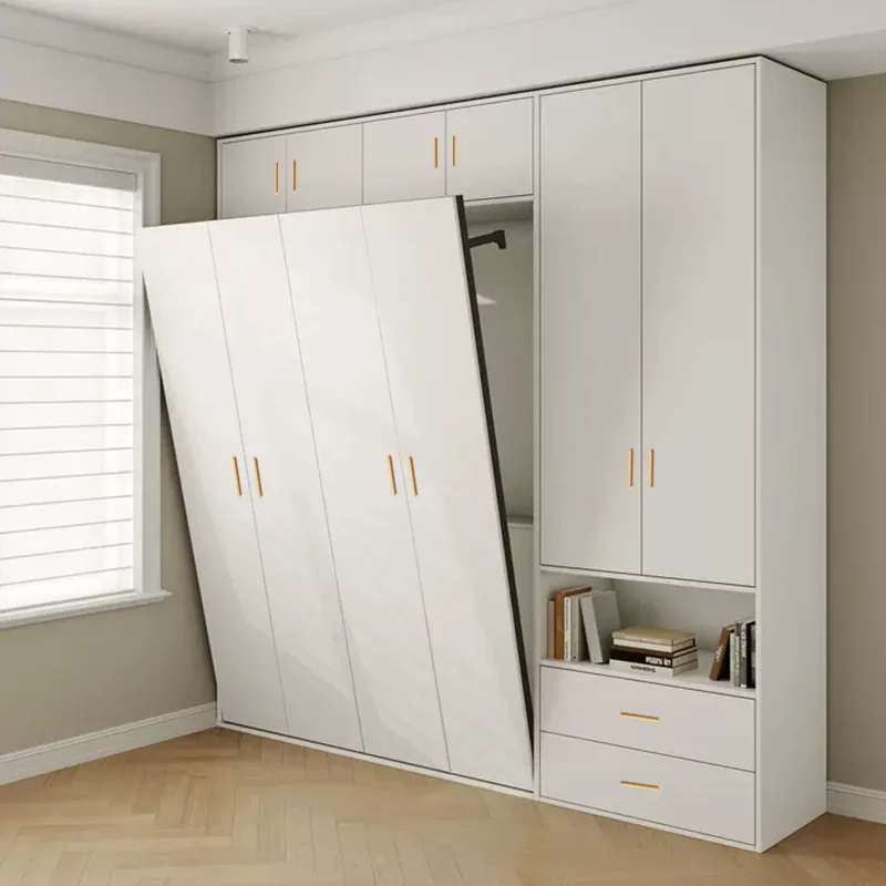 Invisible bed, wardrobe, integrated study, multi-functional folding bed, upturned small apartment