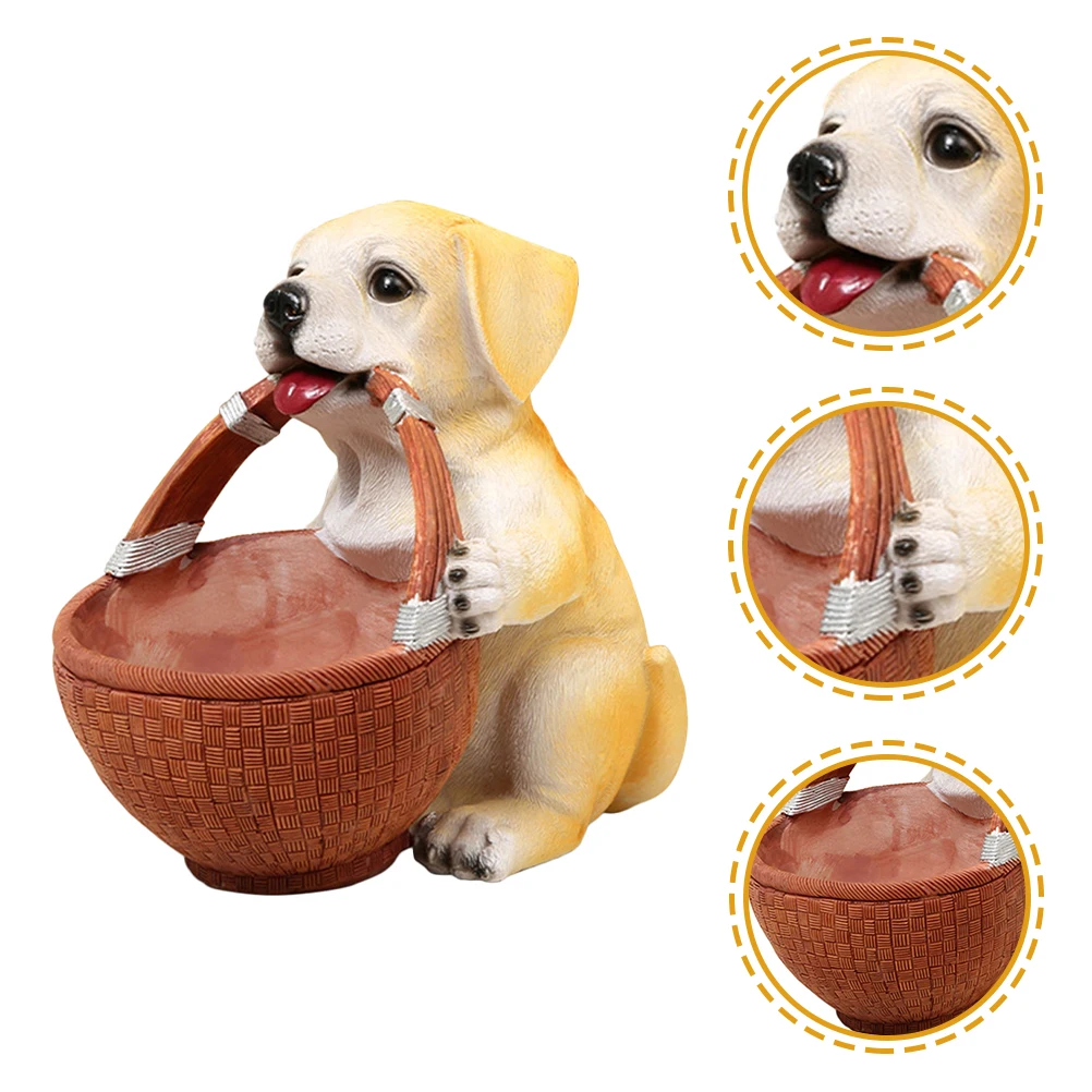 

Labrador Storage Basket Resin Dog Statue Key Holder Decorative Bulldog C Adorable Home Bedroom Bathroom Christmas Gift