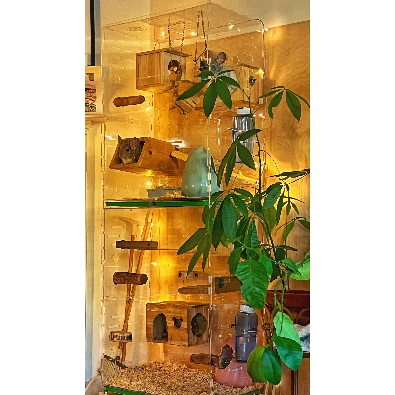 

Luxury house guinea pig cage anti-spray urine acrylic oversized villa cheap full set honey bag glider squirrel chinchilla