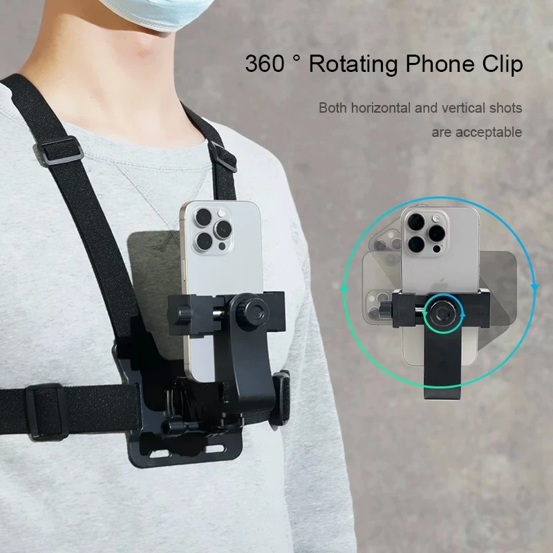 Adjustable Mobile Live Streaming Stand for Chest Overhead Wearing First Angle Selfie Short Video Outdoor Fishing