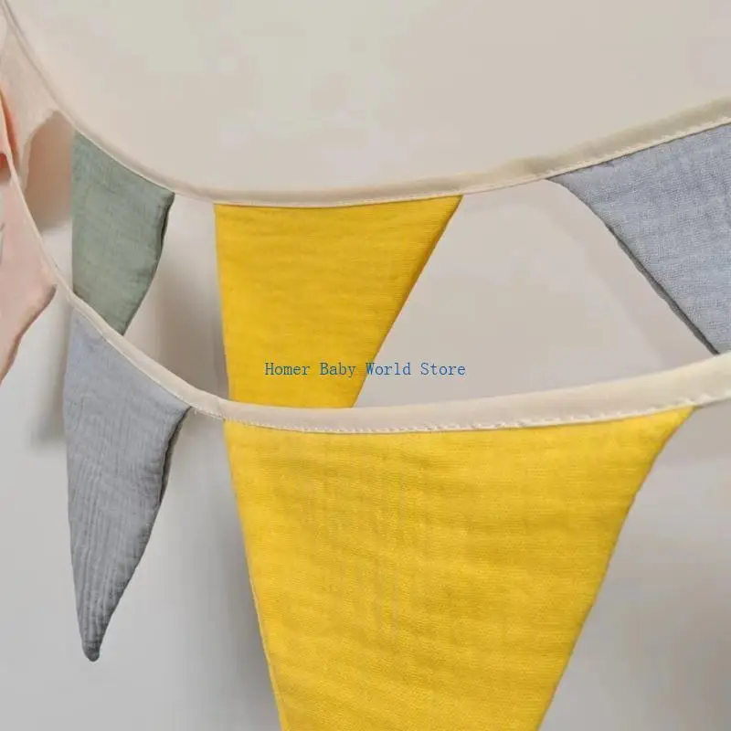 B2QD الوليد صورة الدعائم راية راية مثلث الرايات العلم متعدد الألوان الطفل جارلاند معلقة العلم راية لحفل الزفاف