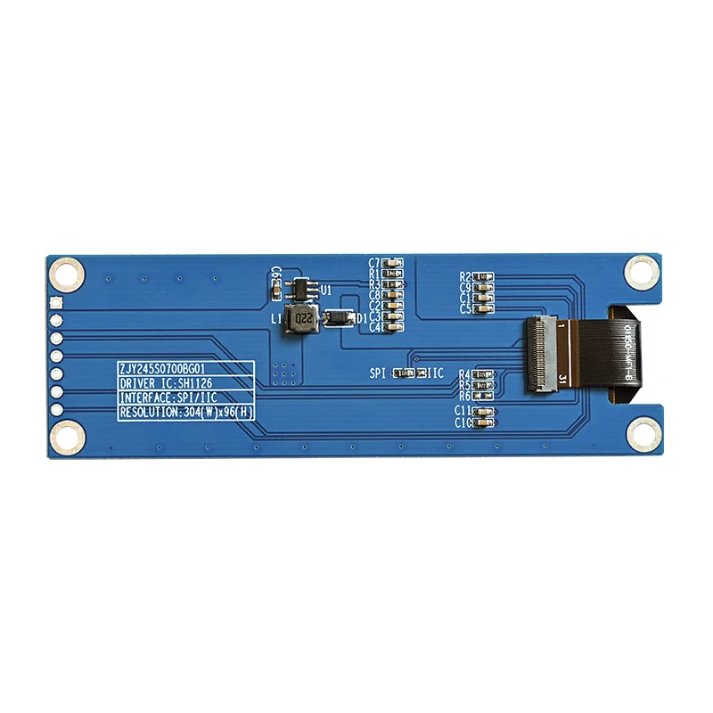Modulo display OLED HD da 2,45 pollici Risoluzione 304x96 Driver SH1126 Interfaccia SPI/IIC Luce blu a 7 pin