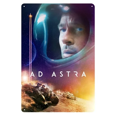 Ad Astra Brad Pitt Movie Metal Poster Tin Sign  Collactable Plate