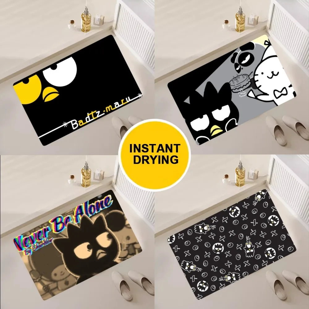 MINISO Badtz-maru Kawaii Floor Mat Bedroom Kitchen Door Bath House Super Absorbent Foot Non-slip