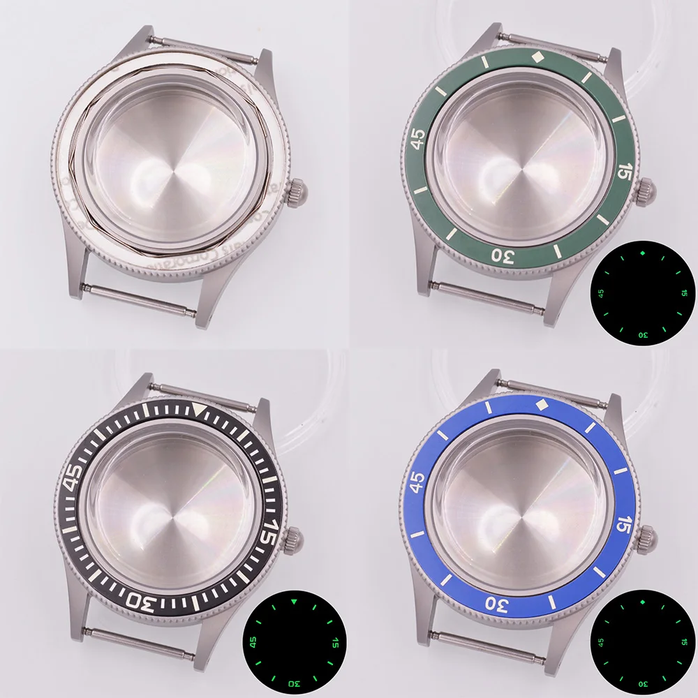 

Корпус часов 40 мм, арочное стекло, подходит для NH35 NH36 ETA 2824 PT5000, зеленый светящийся безель