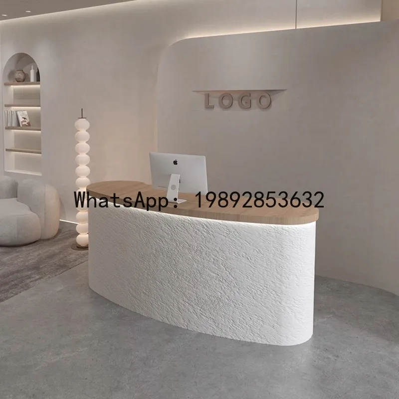 YFY Simple Clothing Store Bar Counter Cashier Counter Small Shop Counter Beauty Salon Front Desk Hair Salon Imitation Travertine