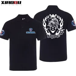 2024 nuova estate versatile camion pesante scanias t-shirt a maniche corte POLO per uomo e donna con risvolto mezze maniche