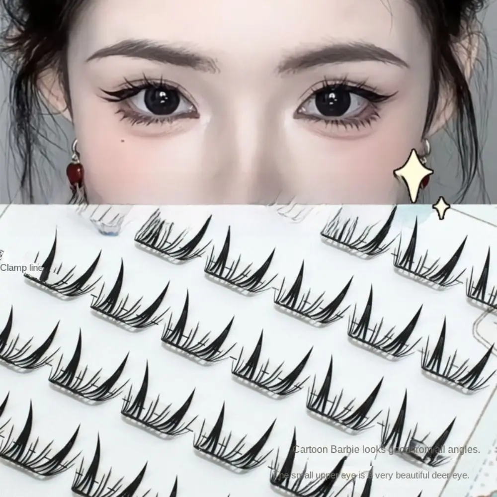 Moda fofo sem cola cílios postiços onda natural diy lash cluster mangá olho auto adesivo 3d cílios postiços fontes de festa