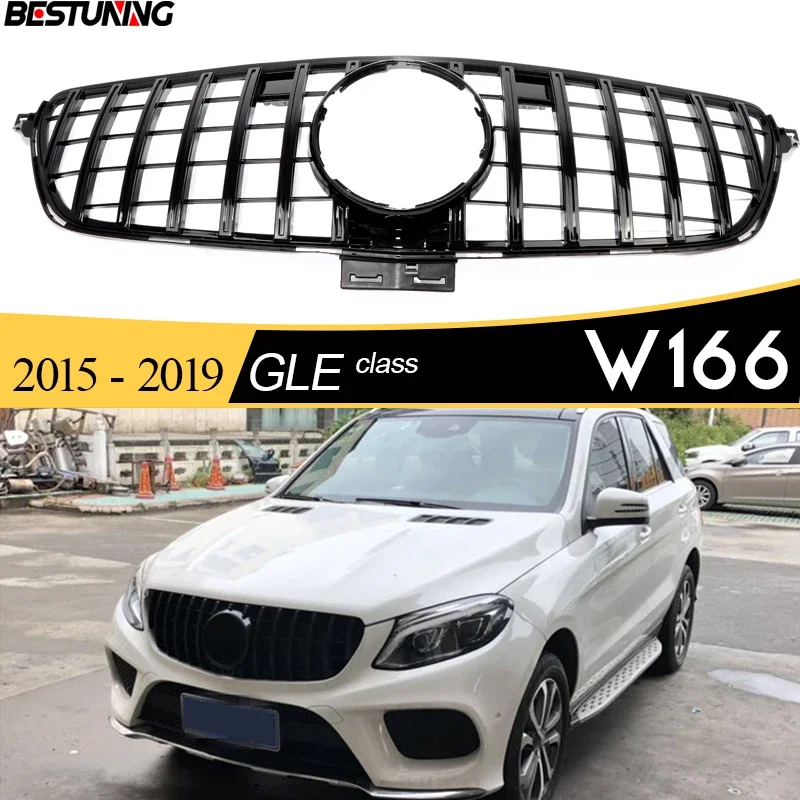 Черная, серебристая передняя решетка радиатора Panamericana Style для Mercedes GLE Class 2015-2018 SUV W166 GLE350 GLE400 GLE43 Черная, серебристая передняя решетка радиатора Panamericana Style для Mercedes GLE Class 2015-2018 SUV W166 GLE350 GLE400 GLE43