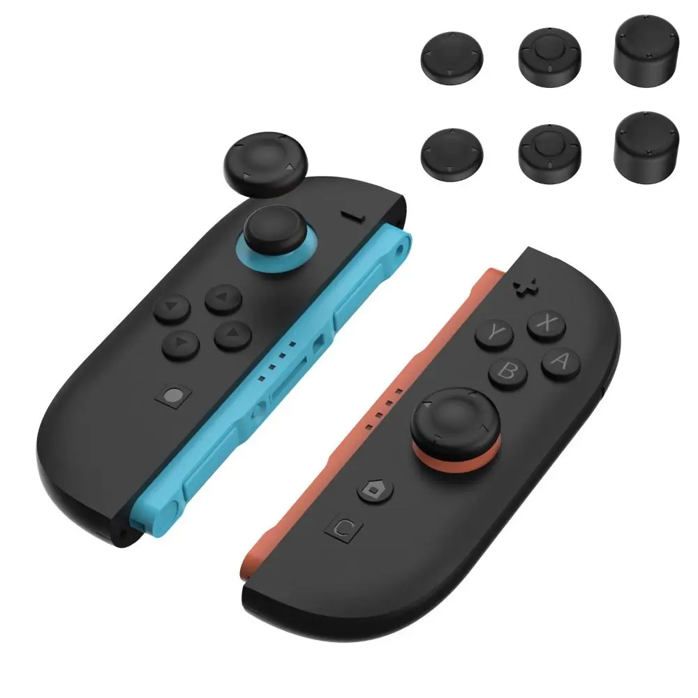 6Pack Silicone Game Console Thumbstick Ergonomic Anti Slip Rocker Caps Tight Fit Fashion Key Protector for Nintendo Switch 2