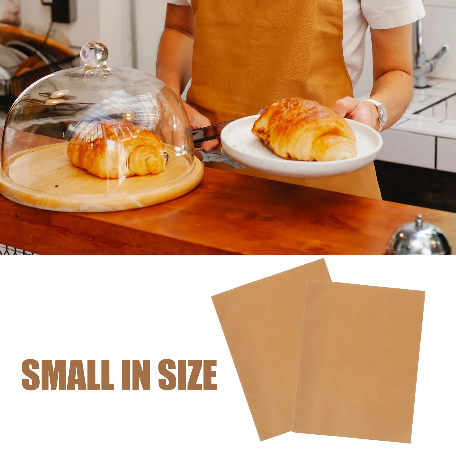 

5 Pcs Non Stick High Temperature Resistant Baking Mat 40x50cm Brown Heat Press Pad for Kitchen Arts Crafts Sewing Office