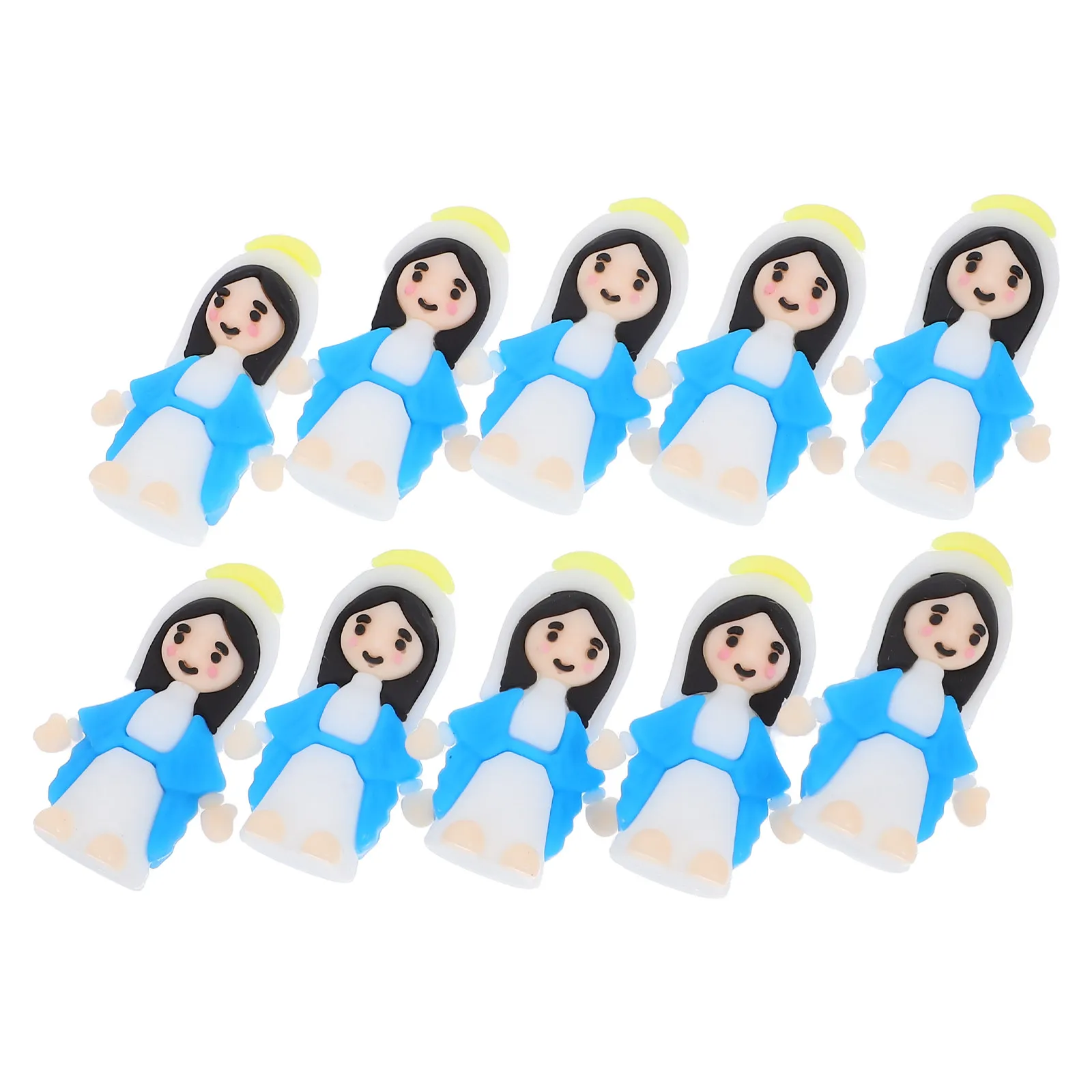 10Pcs Mini Virgin Mary Statue Religious Decoration Christian Easter Egg Stuffer Baptism Gift Sunday School Favor Hide and Seek