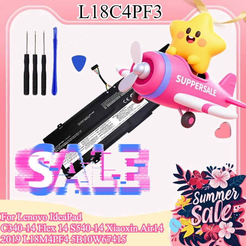 

Аккумулятор для ноутбука 45Wh 15.36V L18C4PF3 для Lenovo IdeaPad C340-14, Flex 14, S540-14, Xiaoxin Air14 2019, L18M4PF4, 5B10W67415