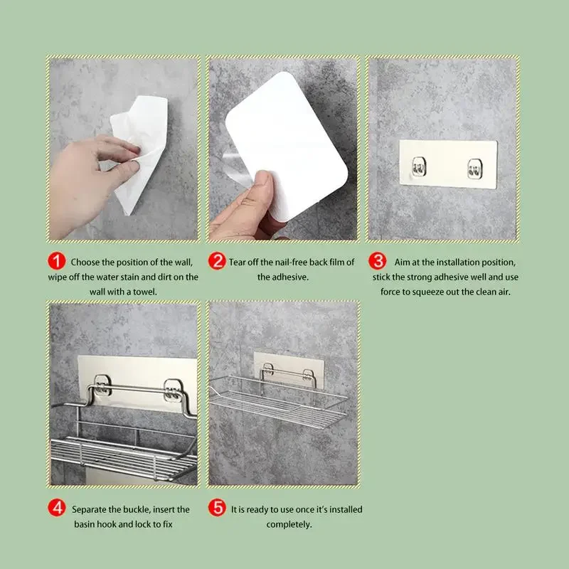 Stainless Steel Bathroom Storage Shelf Punch-Free Kitchen Bathroom Toilet Wall Hanging Storage Rack Acrylic shelf Racks Rack