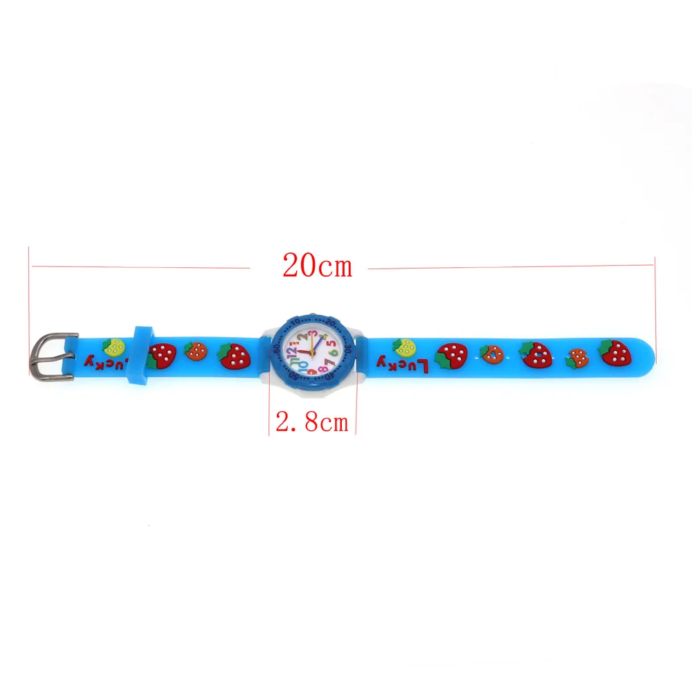 Desenhos animados Relógios Coloridos Crianças Meninos Meninas Assista Crianças Relógios Meninos Digital Watch Quartz Relógio De Pulso Strawberry Silicone Strap