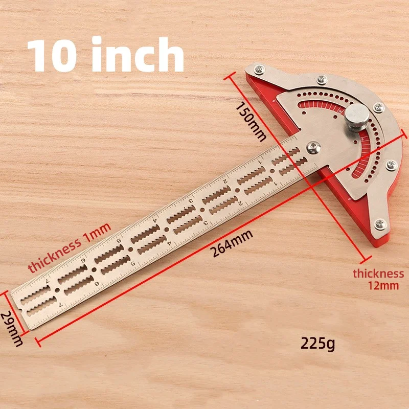 Woodworkers Edge Ruler Stainless Steel Protractor Angle  Angle Precision Carpenter Measuring Tool