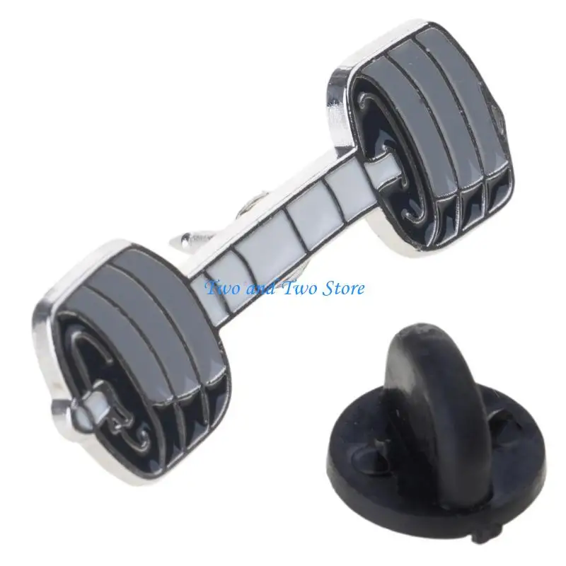 

HX6F Adorable Workout Mouse Brooch Pin Youthful Mouse Exercise Enamel Pin Alloy Barbell Pin Jewelry for Modern Wardrobe