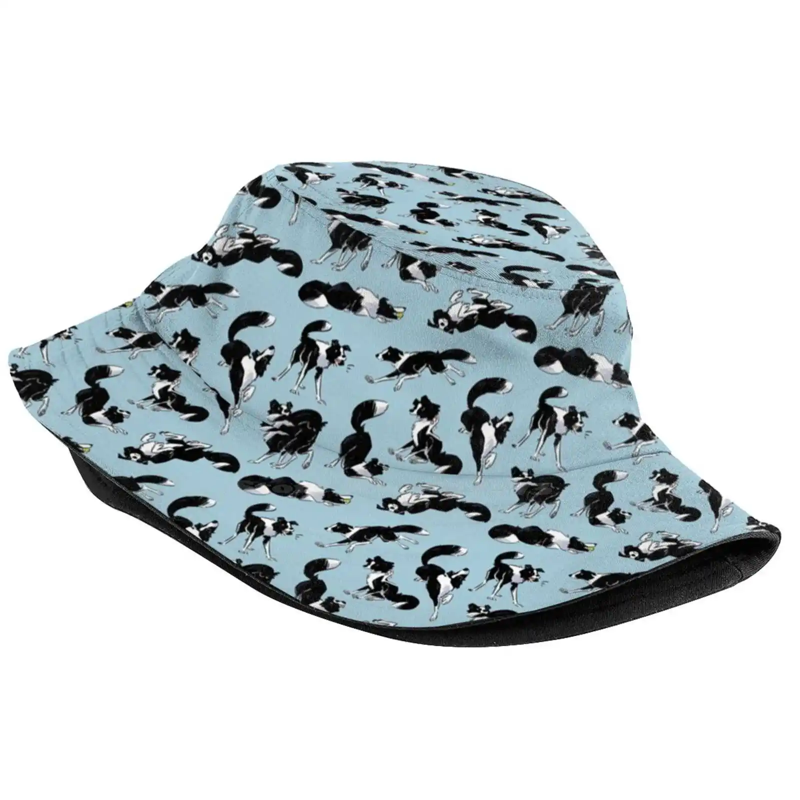 Border Collie Sun Cap Fisherman Hat Bucket Hats Border Collie Dogs Fart Black White Cute Animal