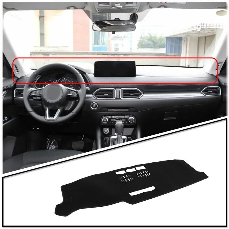 

For Mazda CX-5 KF CX-8 2017-2022 Black Car Dashboard Avoid Light Pad Sun Shade Carpets Protector Trim Interior Car Accessories