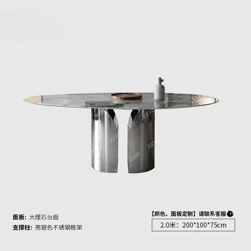 Hot sales Special-shaped marble dining table light luxury high-end villa 2025 new drop-shaped minimalist household dining table