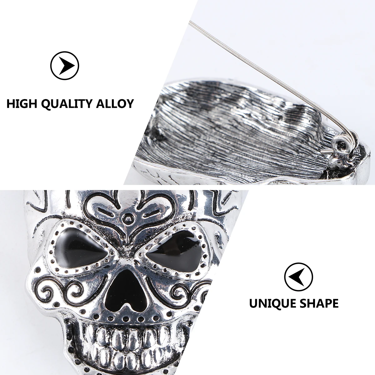 

Retro Skull Brooch Pin for Women Halloween Decor Clothing Corsage Decorative Jewellery Miss