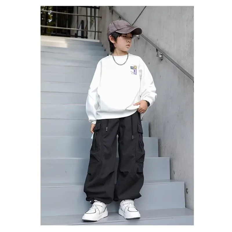 2026 Kinder Jungen Schicke Overalls UNITIM Herbst 4-14 Jahre Teenager Jungen Gerade Hose Locker Junge Elastischer Bund Hosenträger – Detail 21