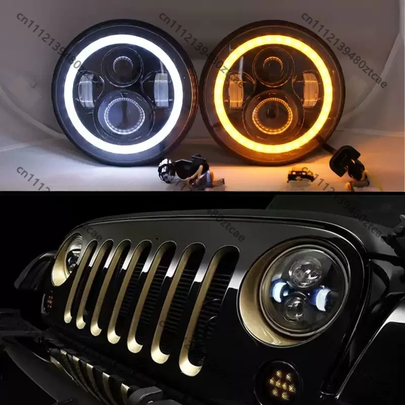 Dragon‑Style LED Projector Headlight Assembly with Angel Eyes & Fog Lamp for Jeep Wrangler Koala Version