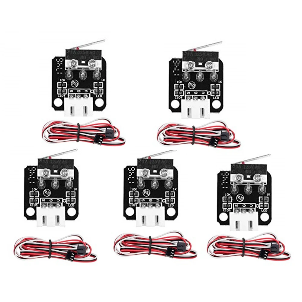 5Pcs 3D Printer Accessories X/Y/Z Axis End Stop Limit Switch 3Pin N/O N/C Easy to Use Mini Switch for CR-10 Ender-3