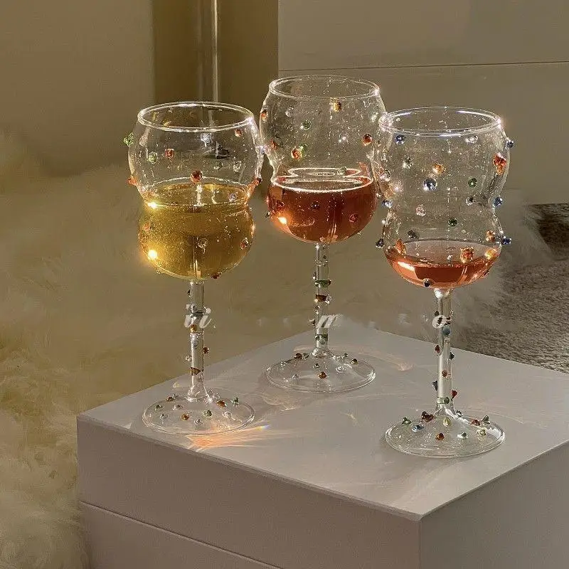 

Exquisite Sugar Bean Glass Champagne Cup with Relief Design Modern Minimalist Style High Borosilicate Glass Cocktail...