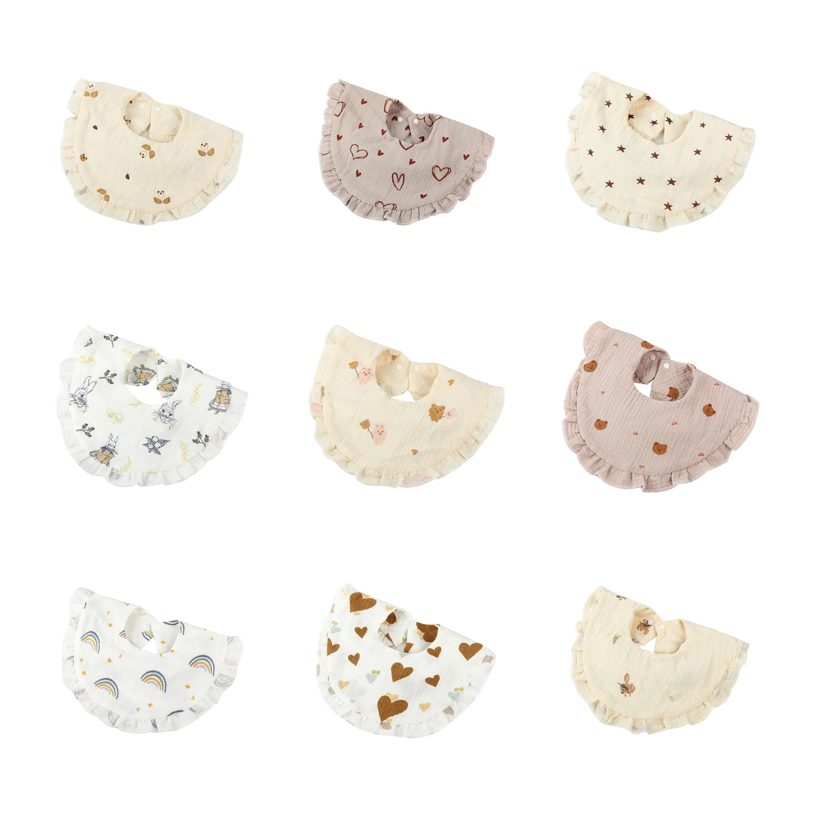 

4-слойные детские нагрудники для кормления младенцев и малышей, мультяшные нагрудники-фартуки от слюней, хлопковые салфетки для отрыжки, товары для новорожденных