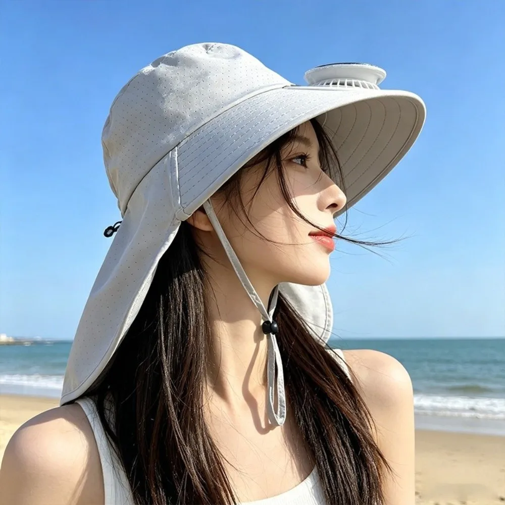 

Adjustable Solar Fan Hat Breathable Sun Protection Rechargeable Fan Hat Portable Long-lasting for 3.7V300MAH