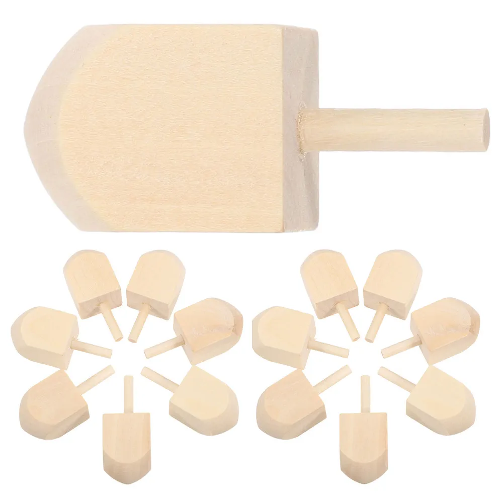 

Набор из 15 натуральных неокрашенных деревянных волчков (дрейделей) для Хануки, 4,15 см, гладкие, для декора, поделок и праздничных игр