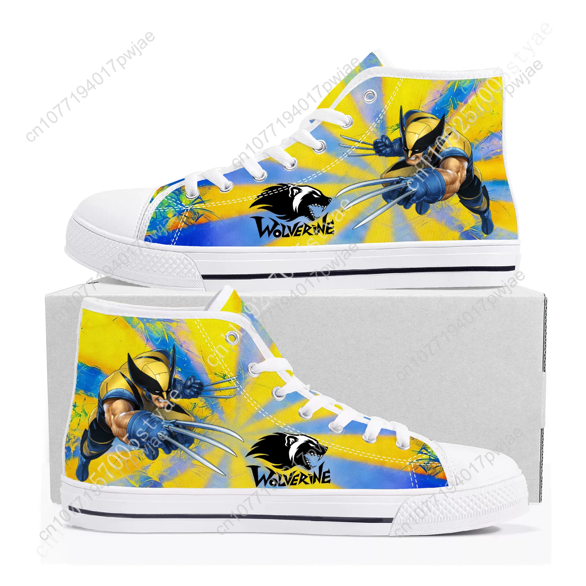 

Marvels Wolverine High Top Sneakers Mens Womens Lightweight Flat Casual Sneakers