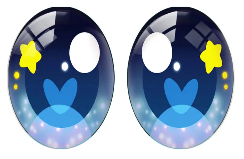 5pairs/lot Oval Blue Bling Cartoon Doll Crystal Eye Pupils Purple Photo Glass Cabochon Flatback Demo Cameo Diy Jewelry Making