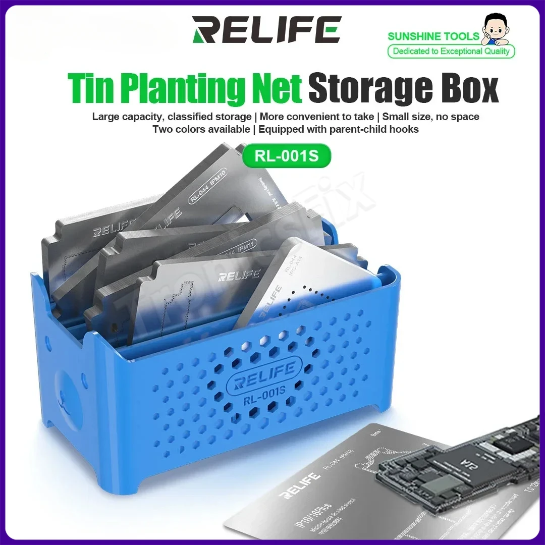 RELIFE RL-001S BGA Stencil Storage Box Cross-placed Large Capacity Classified Collection Neat Convenient Mobile Phone Repair