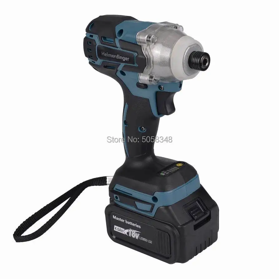 18V lithium battery powered 6.35mm 1/4 inch cordless brushless impact driver drill with one 18V 4.0Ah Lithium Battery