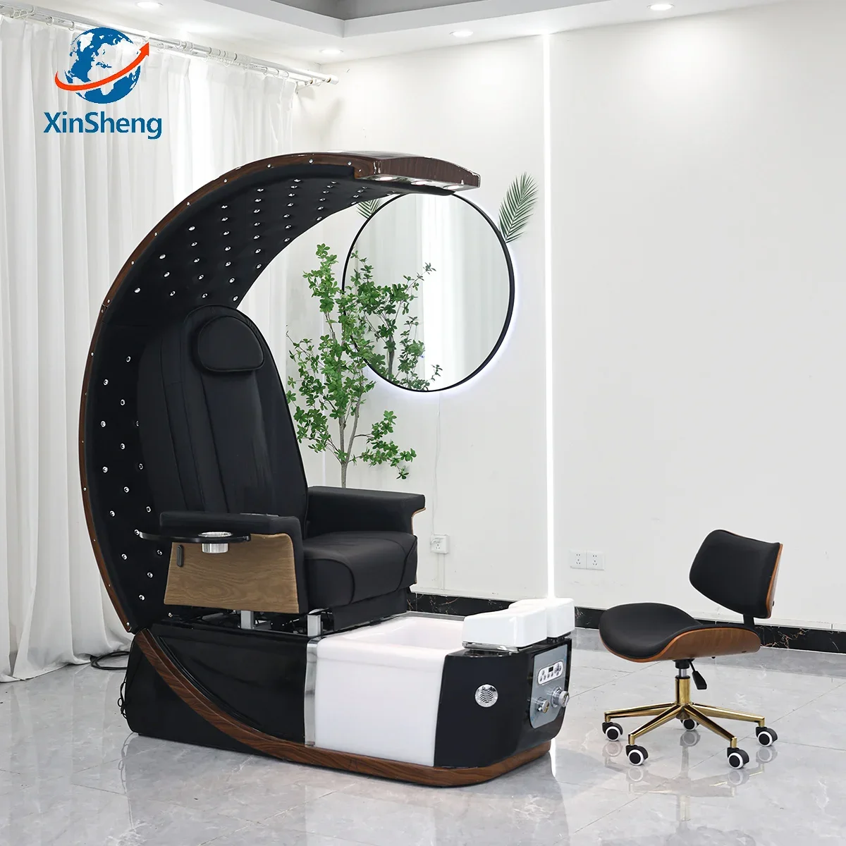 

XinSheng Pedicure Chair Salon Chairs SPA Furniture Back Massage Chair Pedicure Stool Nail Sofa Couch Foot Bath Foot Soaking