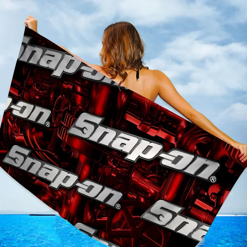 S-Snap On Logo Microfiber Printed Beach Towel Mountain Climbing Yoga Beach Swimming Running Absorbent Soft Towel