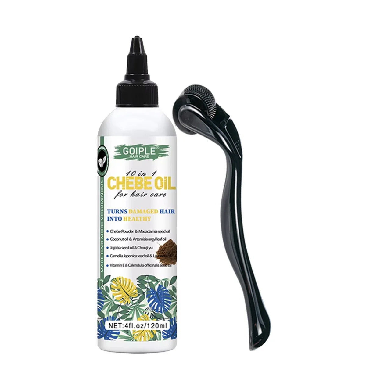 Chebe Moisturizing Hair Growth Oil,Nourishing & Strengthening Serum for Black Women,Anti-Frizz Repairing Hair Oil+0.25mm Roller