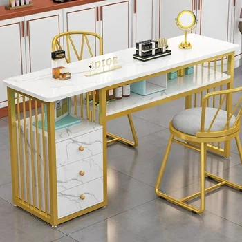 Nordic Japanische Nagel Tisch Goldene Einfache Designer Weiß Maniküre Tisch Professionelle Exquisite Mesa De Maniküre Möbel YX50ZJ
