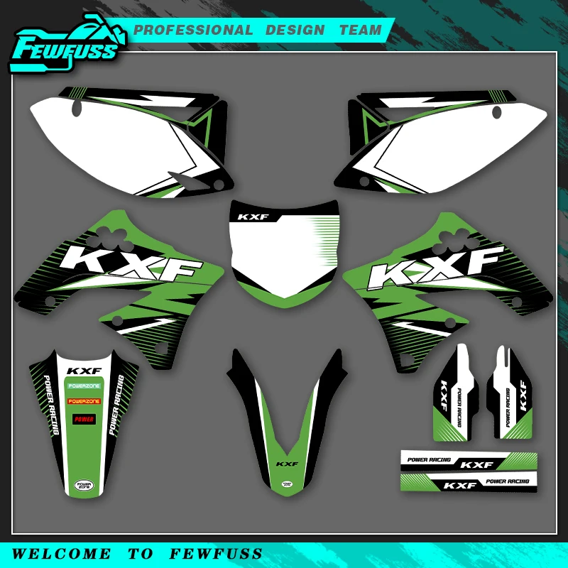 

Fewfuss для Kawasaki KX250F KXF250 KXF 250 KXF 2009 2010 2011 2012, мотоциклетный фон, графические наклейки, наклейки на заказ