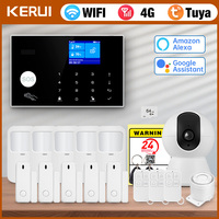 KERUI Wireless Home Alarm System Phone 4G WiFi Residential Alarm Tuya Smart Home Child Safety protection Anti-theft Camera